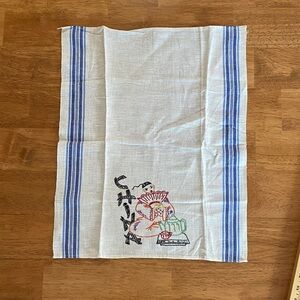 Vintage Hand Embroidered Kitchen Tea Towel